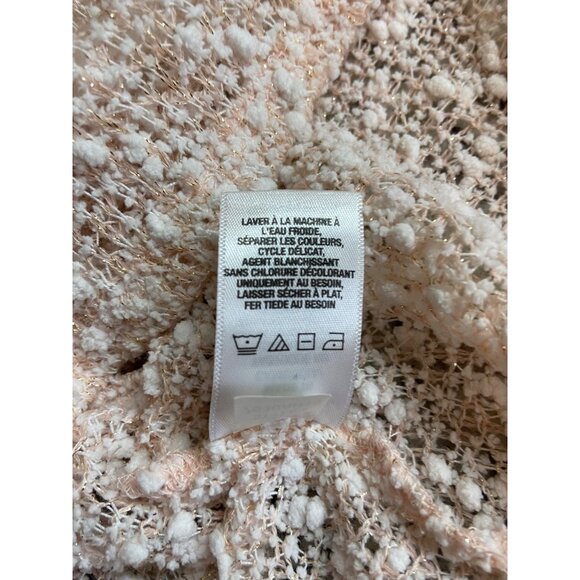 Aeropostale Womens Sweater Small Beige Long Sleeve Metallic Textured Minimalist - Picture 6 of 8